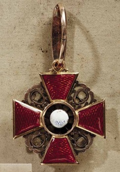 Order of St. Anne, Type II, Civil Division, I Class Cross in Diamonds (with Simili Stones, c. 1840) Reverse