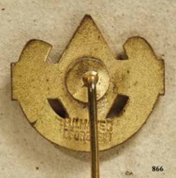 Championship Pin of the Reich Youth Leader, in Gold Reverse