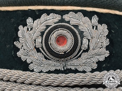 German Army Infantry Officer's Visor Cap Detail Wreath & Cockade