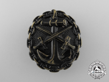 Naval Wound Badge, in Black (in brass) Obverse