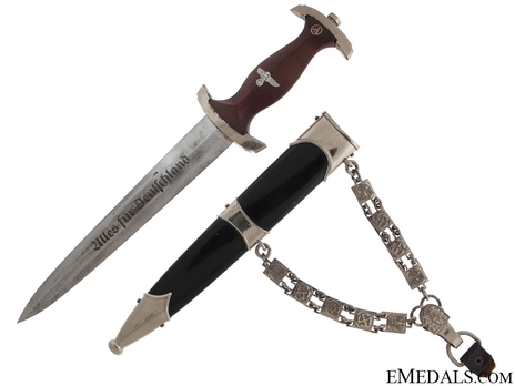 NSKK M36 Chained Service Dagger by C. Eickhorn Obverse with Scabbard