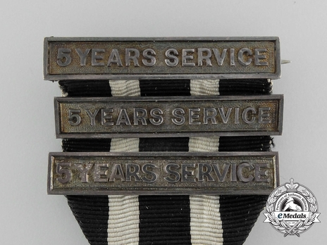 Silver Medal (with 3 "5 YEARS SERVICE" clasps, 1898-1947) Clasps