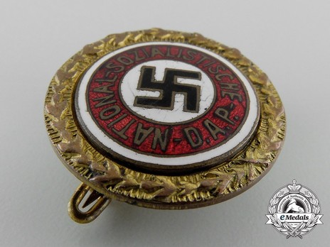 NSDAP Golden Party Badge, Small Version (unmarked) Obverse