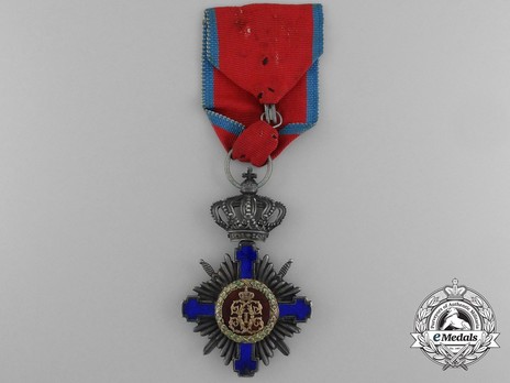 The Order of the Star of Romania, Type I, Military Division, Knight's Cross (wartime) Reverse