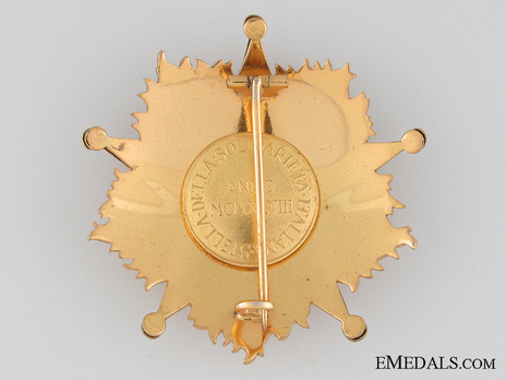 Order of the Star of Italian Solidarity, Type I, I Class (in bronze gilt) Reverse