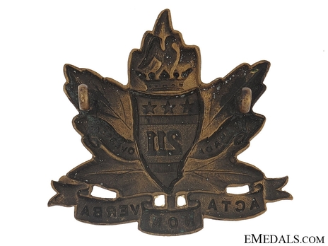 211th Infantry Battalion Officers Cap Badge Reverse
