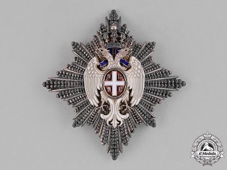 Order of the White Eagle, Type II, Civil Division, II Class Breast Star Obverse