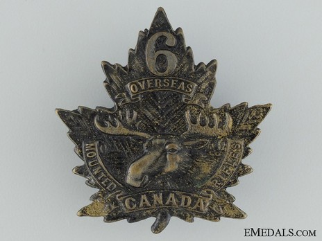 6th Mounted Rifles Battalion Other Ranks Cap Badge Obverse