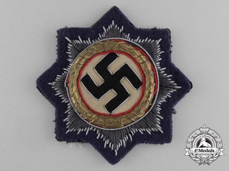 German Cross, in Gold, in Cloth (Kriegsmarine/Navy) Obverse