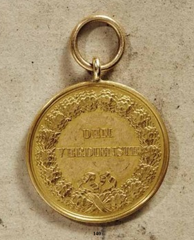 Civil Merit Medal, Type IV, in Gold (unstamped version, in gold) Reverse