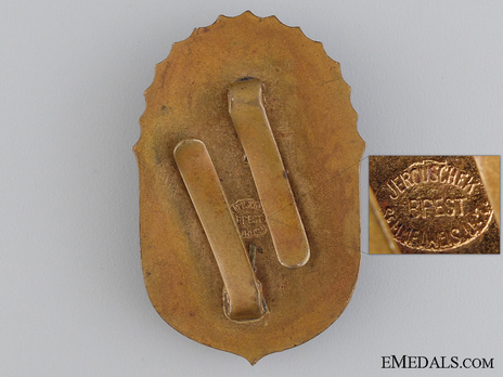 Order of Vitezi, Badge (with gold sword) Reverse