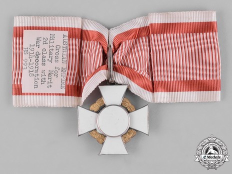 Military Merit Cross, Type II, Military Division, II Class Cross (with III Class War Decoration) Reverse