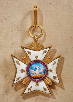 House Order of the Golden Flame, Cross (with rubies) Obverse