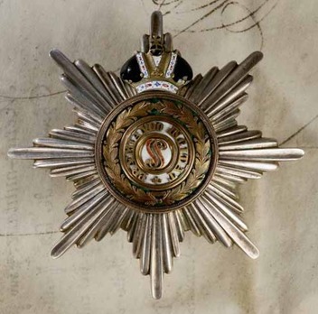 Order of Saint Stanislaus, Type II, Civil Division, I & II Class Breast Star (in back enamel Imperial Crown) Obverse