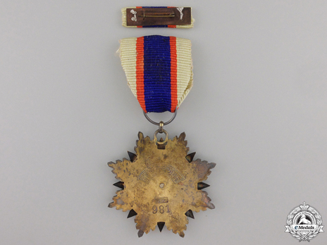 Order of the Cloud and Banner, VI Class Officer Reverse