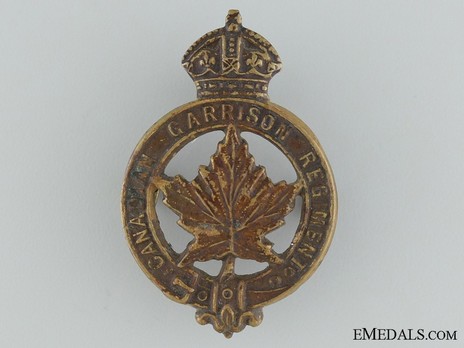 Canadian Garrison Regiment Other Ranks Cap Badge Obverse