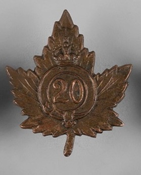 20th Infantry Battalion Other Ranks Collar Badge Obverse