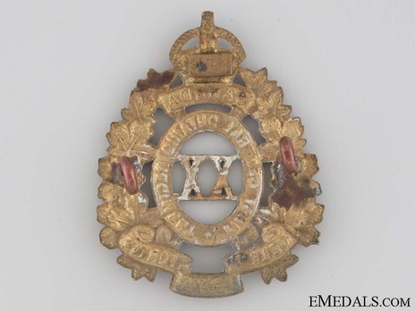 20th Infantry Battalion Officers Cap Badge Reverse