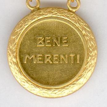 Bene Merenti Medal, Type X, Gold Medal Reverse