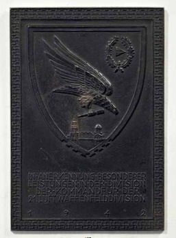 Honour Plaque of the 21st Luftwaffe Field Division Obverse