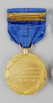 Department of the Air Force Decoration for Exceptional Civilian Service Reverse