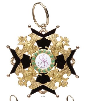 Order of Saint Stanislaus, Type I, Civil Division, I Class Cross (in black enamel)