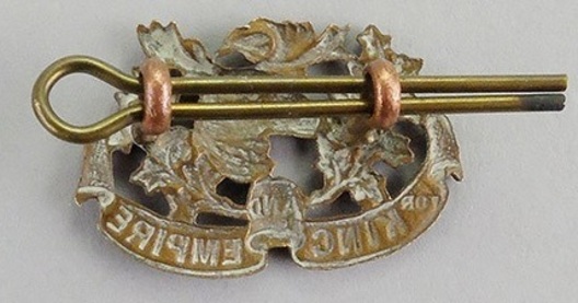 16th Canadian Light Horse Other Ranks Collar Badge Reverse