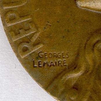 Bronze Medal (stamped "GEORGES LEMAIRE," "E M LINDAUER") Obverse Detail