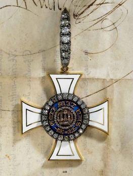 Order of the Crown, Civil Division, Type II, II Class Cross (with diamonds) Obverse