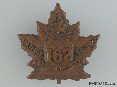 162nd Infantry Battalion Other Ranks Cap Badge Obverse