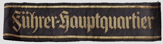 Luftwaffe Führerhauptquartier Cuff Title (1st pattern) Obverse