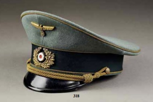 German Army General's Post-1943 Visor Cap (with metal insignia) Profile