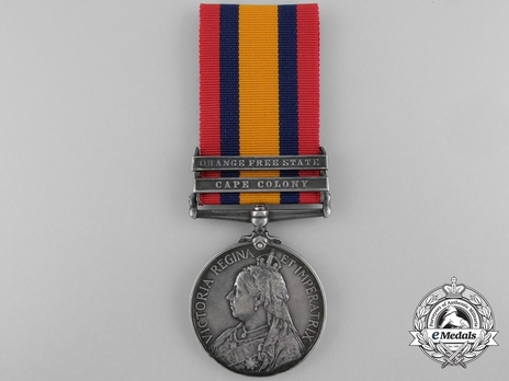 Silver Medal (with date removed, with "ORANGE FREE STATE" and "CAPE COLONY" clasps) Obverse