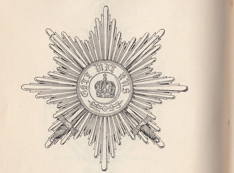 Order of the Crown, Military Division, Type I, I Class Breast Star Obverse