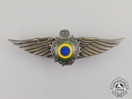 Egyptian Air Force Pilot Wings (in silvered bronze with green enameled) 