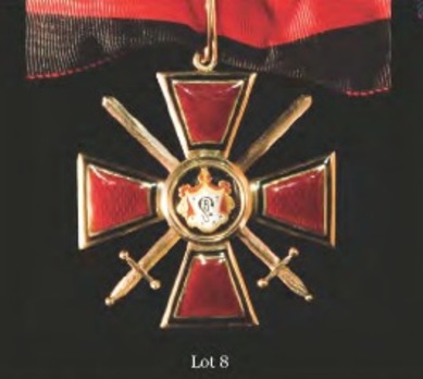Order of Saint Vladimir, Military Division, II Class Cross (in gold) 