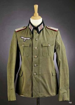 German Army Officer's Denim Field Tunic With Pleats Obverse