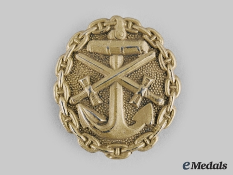 Naval Wound Badge, in Gold (in iron) Obverse