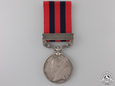 Silver Medal (with "BURMA 1889-92" clasp) Obverse