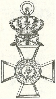 House Order of Duke Peter Friedrich Ludwig, Military Division, Grand Cross (with gold crown, swords on ring, in gold) Obverse