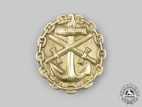 Naval Wound Badge, in Gold (solid) Obverse