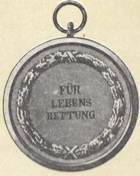 Life Saving Medal, Type IV, in Gold Reverse