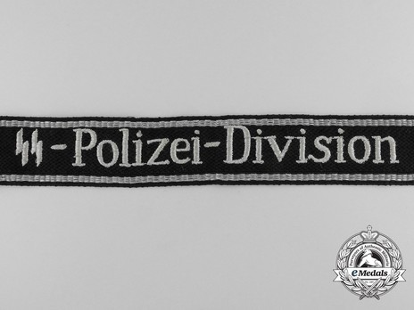 Waffen-SS Polizei-Division NCO/EM's Cuff Title (RZM machine-embroidered version) Obverse