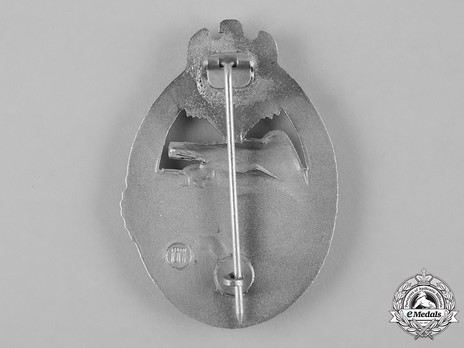 Panzer Assault Badge, in Silver, by E. F. Wiedmann (in tombac) Reverse