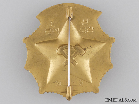 Order of Korean Labour, Type II, Badge Reverse