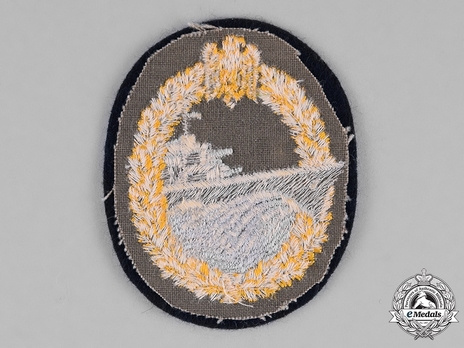 Destroyer War Badge, in Cloth Reverse