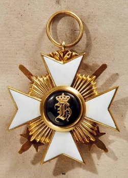 Princely Honour Cross, Military Division, II Class Cross (in gold) Reverse