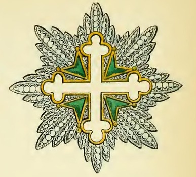 Order of St. Maurice and St. Lazarus, Grand Cross Breast Star (embroidered) Obverse
