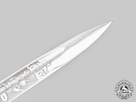 German Fire Protection Police NCO's Personalised Dress Bayonet Blade Tip Detail