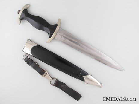 Allgemeine SS M33 Early Pre-RZM Mark Service Dagger (by Robert Klaas) Reverse with Scabbard